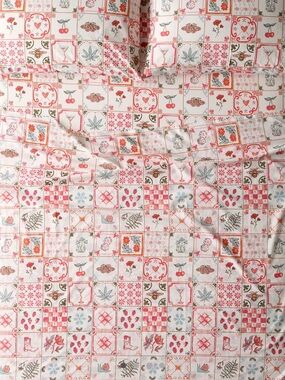 Urban Outfitters Pink Floral & Patchwork Cotton Sheet Set